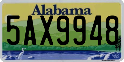 AL license plate 5AX9948