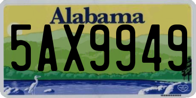 AL license plate 5AX9949