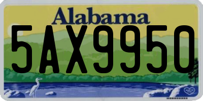 AL license plate 5AX9950