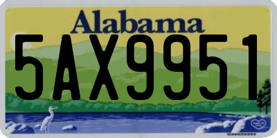 AL license plate 5AX9951