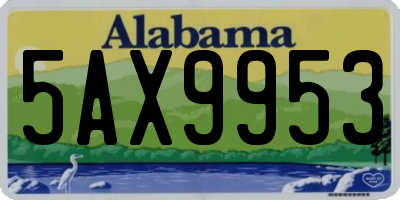 AL license plate 5AX9953