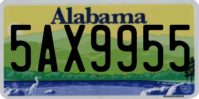 AL license plate 5AX9955