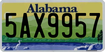 AL license plate 5AX9957