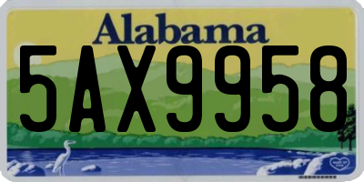 AL license plate 5AX9958