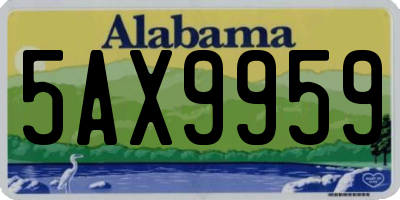AL license plate 5AX9959