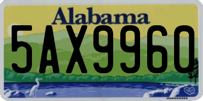 AL license plate 5AX9960