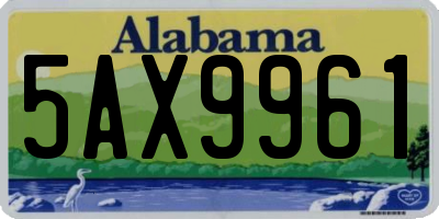 AL license plate 5AX9961