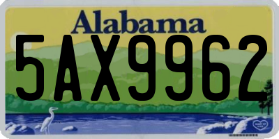 AL license plate 5AX9962