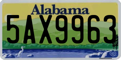 AL license plate 5AX9963