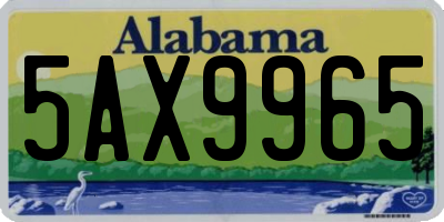 AL license plate 5AX9965