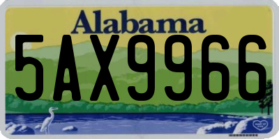AL license plate 5AX9966
