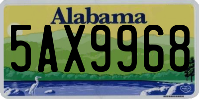 AL license plate 5AX9968