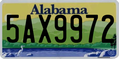 AL license plate 5AX9972