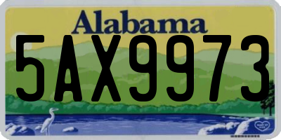AL license plate 5AX9973