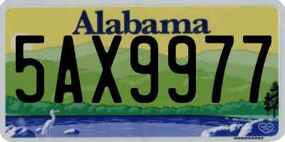 AL license plate 5AX9977