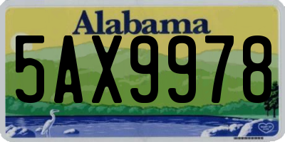 AL license plate 5AX9978