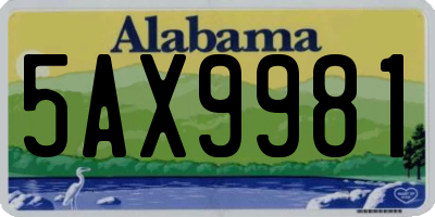 AL license plate 5AX9981