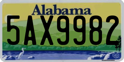 AL license plate 5AX9982