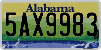 AL license plate 5AX9983