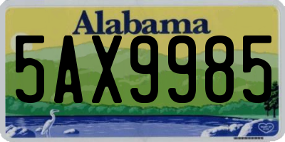 AL license plate 5AX9985