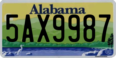 AL license plate 5AX9987