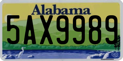 AL license plate 5AX9989