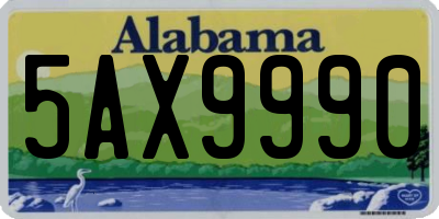 AL license plate 5AX9990