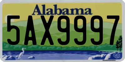 AL license plate 5AX9997