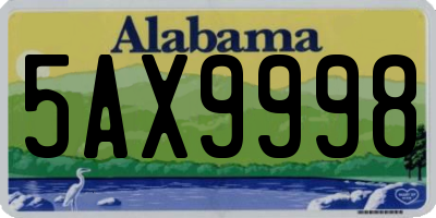 AL license plate 5AX9998