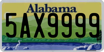 AL license plate 5AX9999