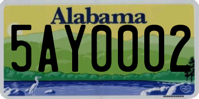 AL license plate 5AY0002