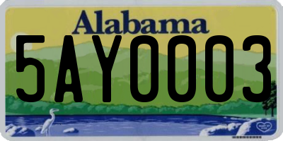 AL license plate 5AY0003
