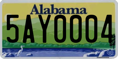 AL license plate 5AY0004