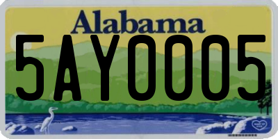 AL license plate 5AY0005