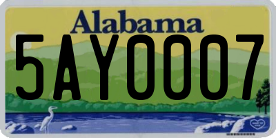 AL license plate 5AY0007