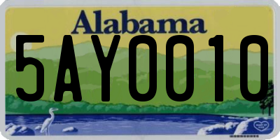 AL license plate 5AY0010