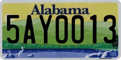AL license plate 5AY0013