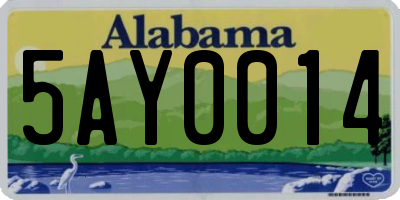 AL license plate 5AY0014