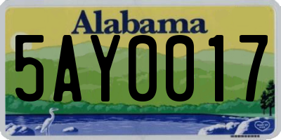 AL license plate 5AY0017