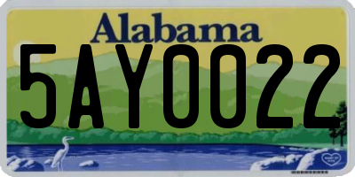 AL license plate 5AY0022