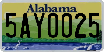 AL license plate 5AY0025