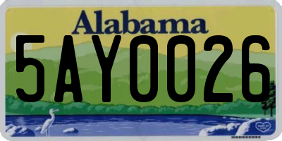 AL license plate 5AY0026