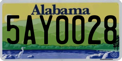 AL license plate 5AY0028