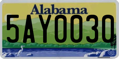 AL license plate 5AY0030