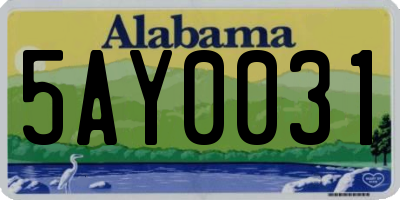 AL license plate 5AY0031