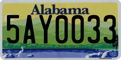 AL license plate 5AY0033