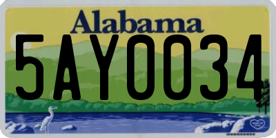 AL license plate 5AY0034