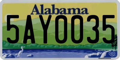 AL license plate 5AY0035