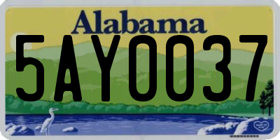 AL license plate 5AY0037