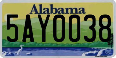 AL license plate 5AY0038